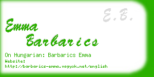 emma barbarics business card